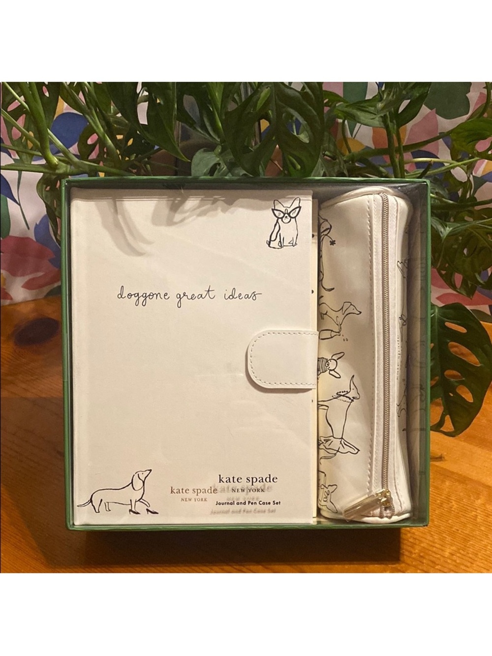 Kate Spade NIB New York Dog Party Journal and Pen Case Set